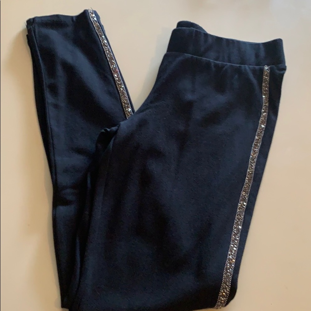 NWOT Black Leggings with bling stripe